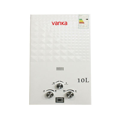 เครื่องทําน้ําอุ่น 20KW 10L LPG ไม่มีถัง พร้อมไฟฟ้าอัตโนมัติสําหรับอาบน้ํา