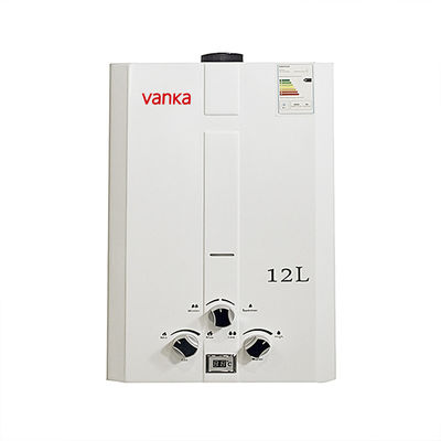 เครื่องทําน้ําอุ่นแก๊สไม่มีถังทันที ปรับอุณหภูมิ 12L เครื่องทําน้ําอุ่นแก๊สติดผนัง