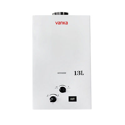 เครื่องทําน้ําอุ่นด้วยก๊าซควัน 13 ลิตร พร้อมจอดําสวยงามและปุ่มสําหรับบ้านที่ทันสมัย