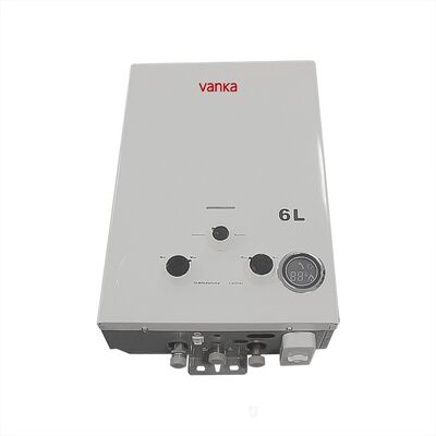 เครื่องทำน้ำอุ่นแก๊สเชิงพาณิชย์ 6L ระบบดิจิตอล แบบพกพา ทนทาน อาบน้ำตามต้องการ