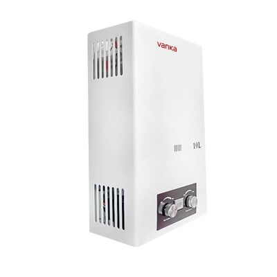 เครื่องทำน้ำอุ่นแก๊สไอเสียสีขาว 10 ลิตร ประหยัดพลังงาน ติดตั้งง่าย สำหรับบ้าน โรงแรม อพาร์ตเมนต์ และการใช้งานเชิงพาณิชย์