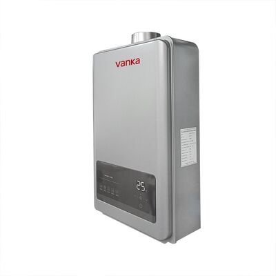 12L เครื่องทําน้ําร้อนไม่มีถัง ท่อควันคู่ เทอร์โมสตัตก สีเทา