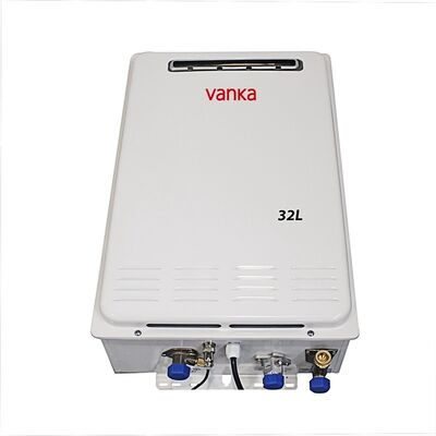 เครื่องทำน้ำอุ่นแก๊สทันทีแบบพกพาขนาด 32 ลิตร เครื่องจุดระเบิดพัลส์อัตโนมัติใช้งานกลางแจ้ง